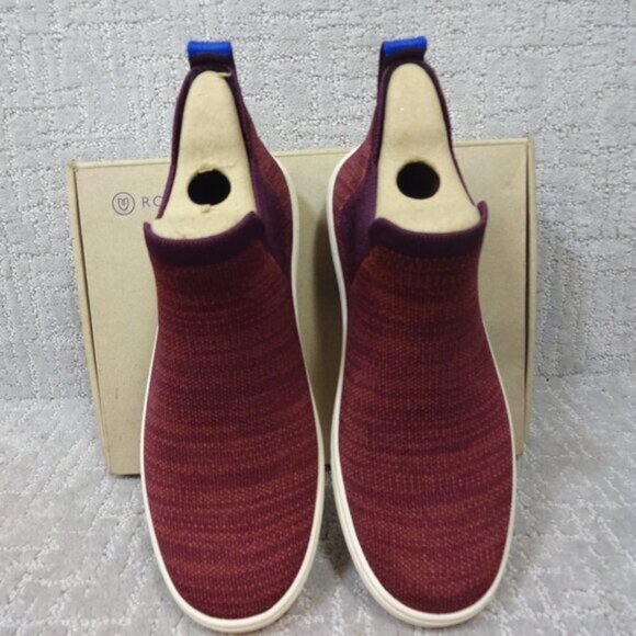 Rothys The Chelsea Red Plum Melange Fabric High Top Sneaker Boots Multiple Sizes - Picture 2 of 5